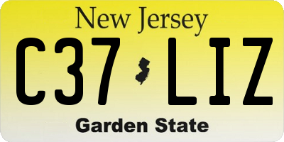 NJ license plate C37LIZ