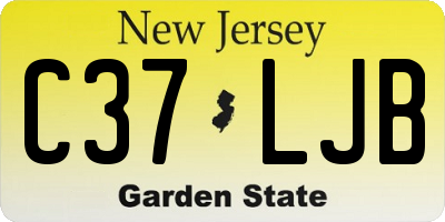 NJ license plate C37LJB