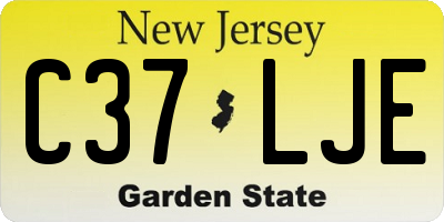 NJ license plate C37LJE