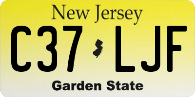 NJ license plate C37LJF