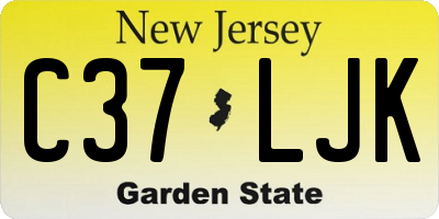 NJ license plate C37LJK