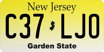 NJ license plate C37LJO