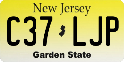 NJ license plate C37LJP