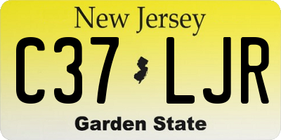 NJ license plate C37LJR