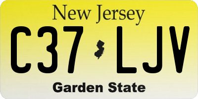 NJ license plate C37LJV