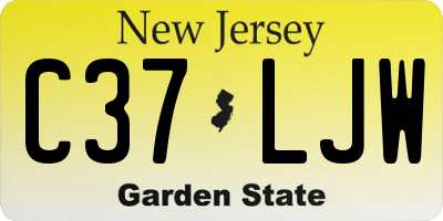 NJ license plate C37LJW