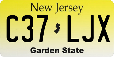 NJ license plate C37LJX