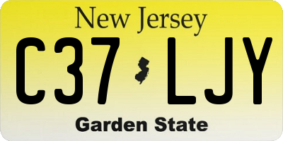 NJ license plate C37LJY