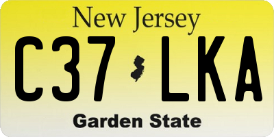 NJ license plate C37LKA