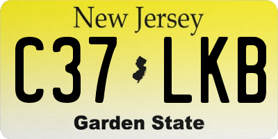 NJ license plate C37LKB