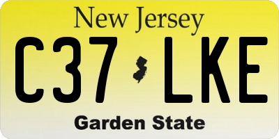 NJ license plate C37LKE