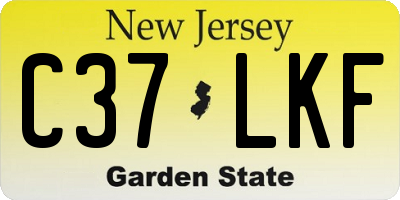 NJ license plate C37LKF