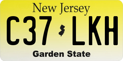 NJ license plate C37LKH