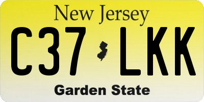 NJ license plate C37LKK