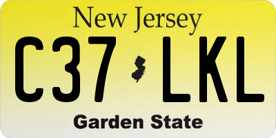 NJ license plate C37LKL