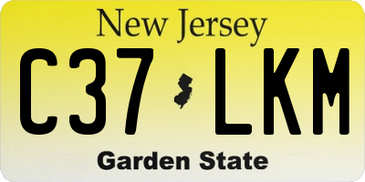 NJ license plate C37LKM