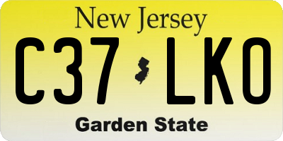 NJ license plate C37LKO