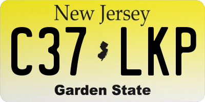 NJ license plate C37LKP