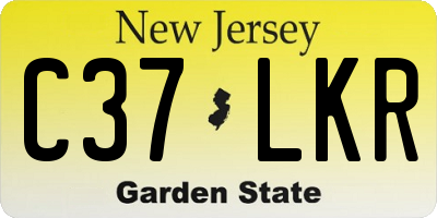 NJ license plate C37LKR