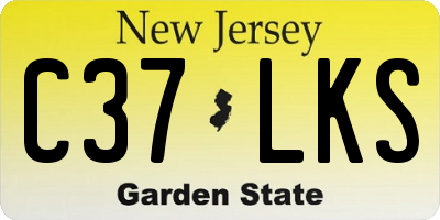 NJ license plate C37LKS