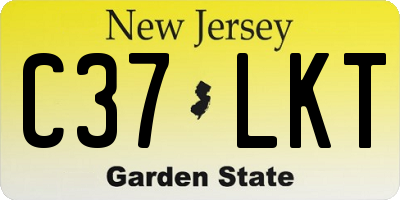 NJ license plate C37LKT