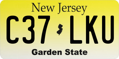 NJ license plate C37LKU