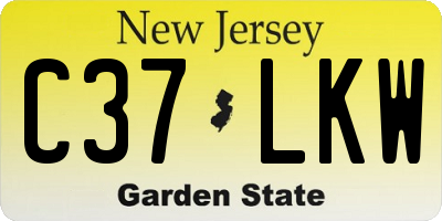 NJ license plate C37LKW
