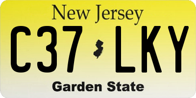 NJ license plate C37LKY