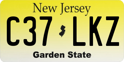 NJ license plate C37LKZ