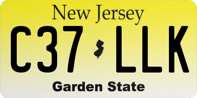NJ license plate C37LLK