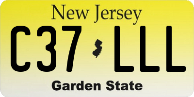 NJ license plate C37LLL