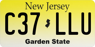 NJ license plate C37LLU