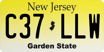 NJ license plate C37LLW