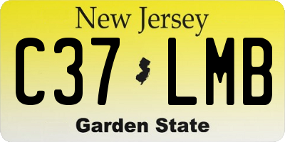NJ license plate C37LMB