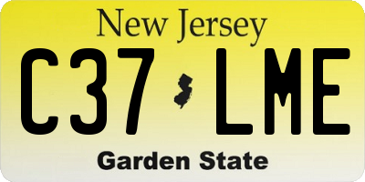 NJ license plate C37LME