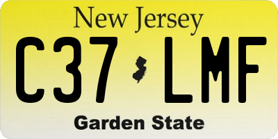 NJ license plate C37LMF