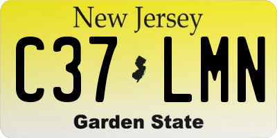 NJ license plate C37LMN