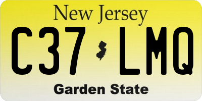 NJ license plate C37LMQ