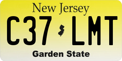NJ license plate C37LMT