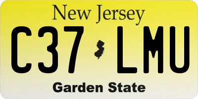 NJ license plate C37LMU