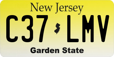 NJ license plate C37LMV