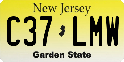NJ license plate C37LMW