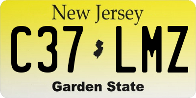NJ license plate C37LMZ