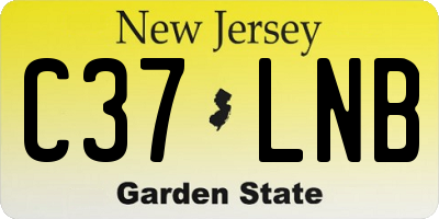 NJ license plate C37LNB