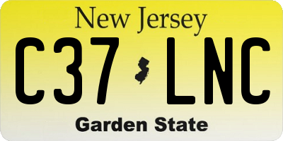 NJ license plate C37LNC