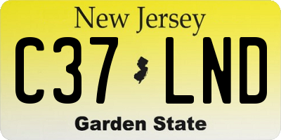 NJ license plate C37LND