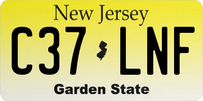 NJ license plate C37LNF