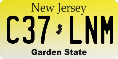 NJ license plate C37LNM