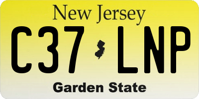 NJ license plate C37LNP