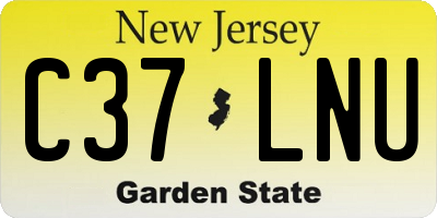 NJ license plate C37LNU